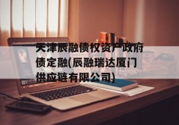 天津辰融债权资产政府债定融(辰融瑞达厦门供应链有限公司)