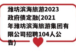 潍坊滨海旅游2023政府债定融(2021年潍坊滨海旅游集团有限公司招聘104人公告)