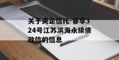 关于央企信托-睿享324号江苏滨海永续债政信的信息