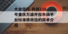 大业信托-共创116号重庆万盛开投市级平台标准债政信的简单介绍