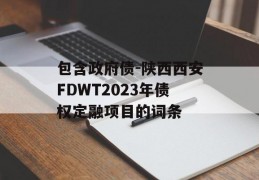 包含政府债-陕西西安FDWT2023年债权定融项目的词条