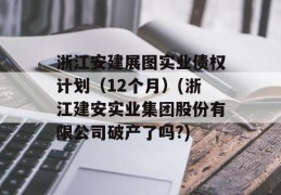 浙江安建展图实业债权计划（12个月）(浙江建安实业集团股份有限公司破产了吗?)