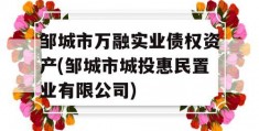 邹城市万融实业债权资产(邹城市城投惠民置业有限公司)