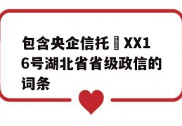 包含央企信托•XX16号湖北省省级政信的词条