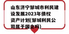 山东济宁邹城市利民建设发展2023年债权资产计划(邹城利民公司属于国企吗)