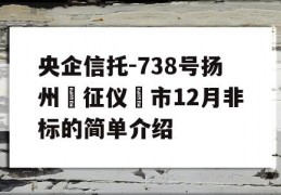 央企信托-738号扬州‮征仪‬市12月非标的简单介绍