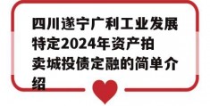 四川遂宁广利工业发展特定2024年资产拍卖城投债定融的简单介绍