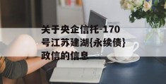 关于央企信托-170号江苏建湖{永续债}政信的信息