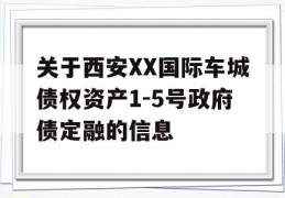 关于西安XX国际车城债权资产1-5号政府债定融的信息