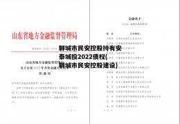 聊城市民安控股持有安泰城投2022债权(聊城市民安控股建设)