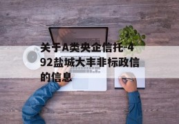 关于A类央企信托-492盐城大丰非标政信的信息