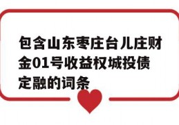 包含山东枣庄台儿庄财金01号收益权城投债定融的词条