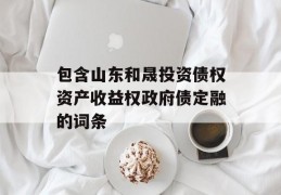 包含山东和晟投资债权资产收益权政府债定融的词条