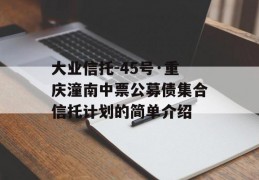 大业信托-45号·重庆潼南中票公募债集合信托计划的简单介绍