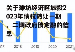关于潍坊经济区城投2023年债权转让一期、二期政府债定融的信息