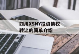 四川XSNY投资债权转让的简单介绍