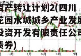 成都宜居水城交投债权资产转让计划2(四川花园水城城乡产业发展投资开发有限责任公司债券)