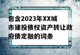 包含2023年XX城市建投债权资产转让政府债定融的词条