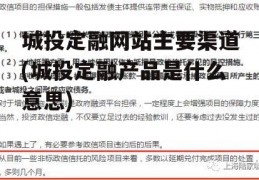 城投定融网站主要渠道(城投定融产品是什么意思)