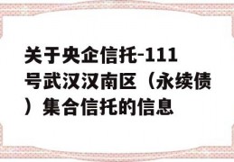 关于央企信托-111号武汉汉南区（永续债）集合信托的信息