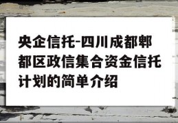 央企信托-四川成都郫都区政信集合资金信托计划的简单介绍