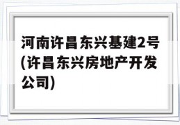 河南许昌东兴基建2号(许昌东兴房地产开发公司)