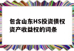 包含山东HS投资债权资产收益权的词条