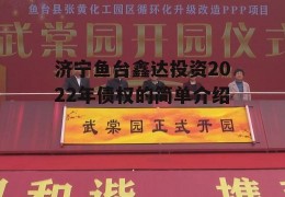 济宁鱼台鑫达投资2022年债权的简单介绍