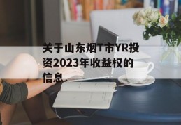 关于山东烟T市YR投资2023年收益权的信息