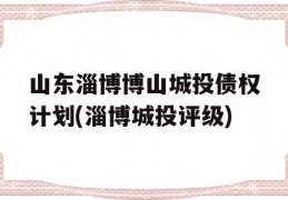 山东淄博博山城投债权计划(淄博城投评级)