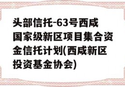 头部信托-63号西咸国家级新区项目集合资金信托计划(西咸新区投资基金协会)