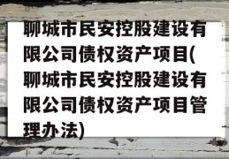 聊城市民安控股建设有限公司债权资产项目(聊城市民安控股建设有限公司债权资产项目管理办法)