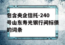 包含央企信托-240号山东寿光银行间标债的词条