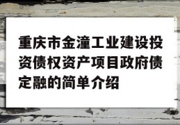 重庆市金潼工业建设投资债权资产项目政府债定融的简单介绍