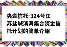 央企信托-324号江苏盐城滨海集合资金信托计划的简单介绍