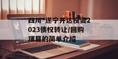 四川*遂宁开达投资2023债权转让/回购项目的简单介绍