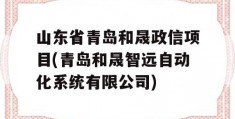 山东省青岛和晟政信项目(青岛和晟智远自动化系统有限公司)