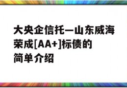 大央企信托—山东威海荣成[AA+]标债的简单介绍