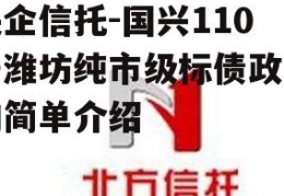 央企信托-国兴110号潍坊纯市级标债政信的简单介绍