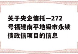 关于央企信托—272号福建南平地级市永续债政信项目的信息