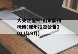 大央企信托-山东滕州标债(滕州拍卖公告2021年9月)