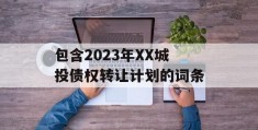 包含2023年XX城投债权转让计划的词条