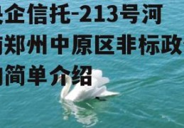 央企信托-213号河南郑州中原区非标政信的简单介绍