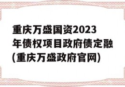 重庆万盛国资2023年债权项目政府债定融(重庆万盛政府官网)