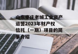 山东枣庄老城工业资产运营2023年财产权信托（一期）项目的简单介绍