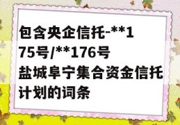 包含央企信托-**175号/**176号盐城阜宁集合资金信托计划的词条