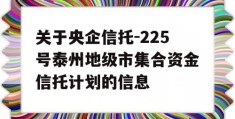 关于央企信托-225号泰州地级市集合资金信托计划的信息