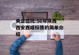 央企信托-56号陕西西安西咸标债的简单介绍