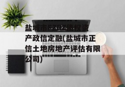 盐城市FZRZ债权资产政信定融(盐城市正信土地房地产评估有限公司)