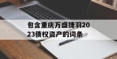 包含重庆万盛捷羽2023债权资产的词条